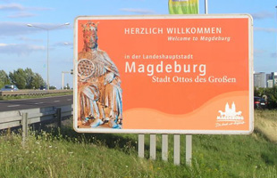 Einfahrt nach Magdeburg